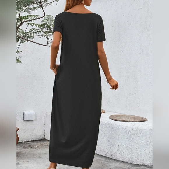 Asymmetrical One Shoulder Double Pocket Printed Dress With Line & Face - Picture 3 of 4